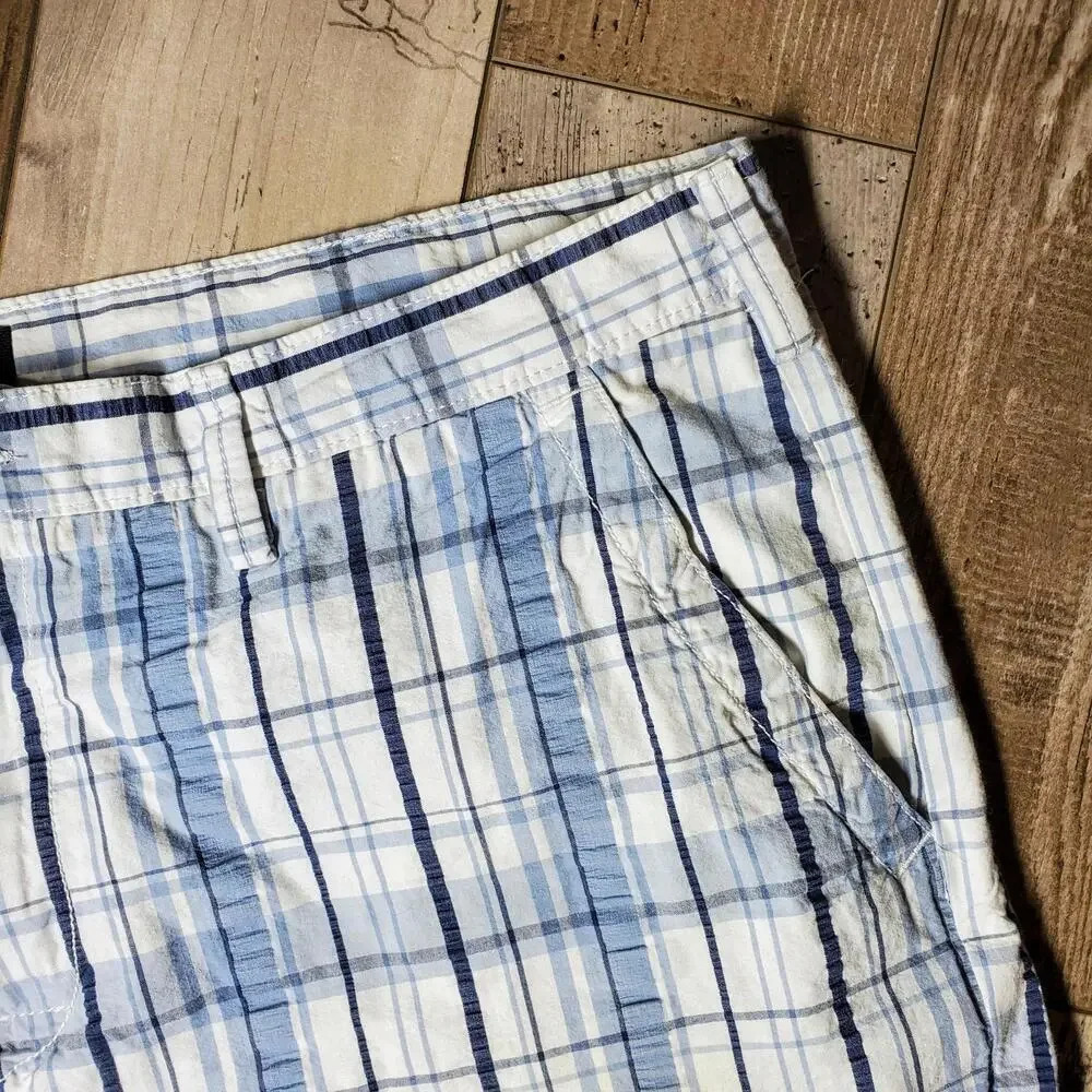 Apt. 9 Men's 100% Cotton Casual Blue and White Plaid Shorts Size 40 - Picture 10 of 12